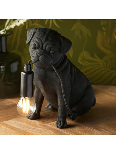 Next Gallery Home Black Pug Puppy 1 Light Table Lamp- Buy online at McGrocer