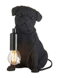 Gallery Home black pug puppy table lamp 23.5cm - British product