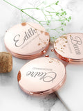 Treat Republic rose gold personalised compact mirror 7cm, imported from the UK