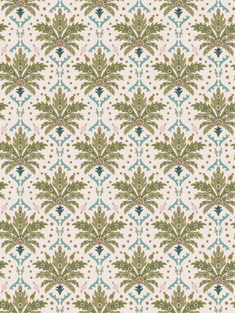 Joules wallpaper sample palm geo print A4, UK version