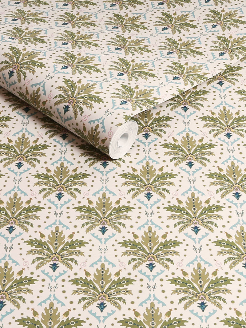 Joules wallpaper sample palm geo print A4, UK version