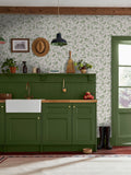 Joules green pheasant wallpaper sample A4, imported from the UK