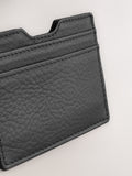 Black leather grainy card holder with RFID protection (British brand)