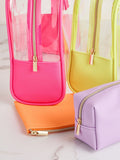 Set of four clear makeup bags in assorted sizes (British brand)