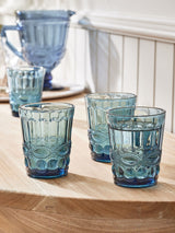 Paquete de 4 vasos Dibor Aurielle azules con relieve
