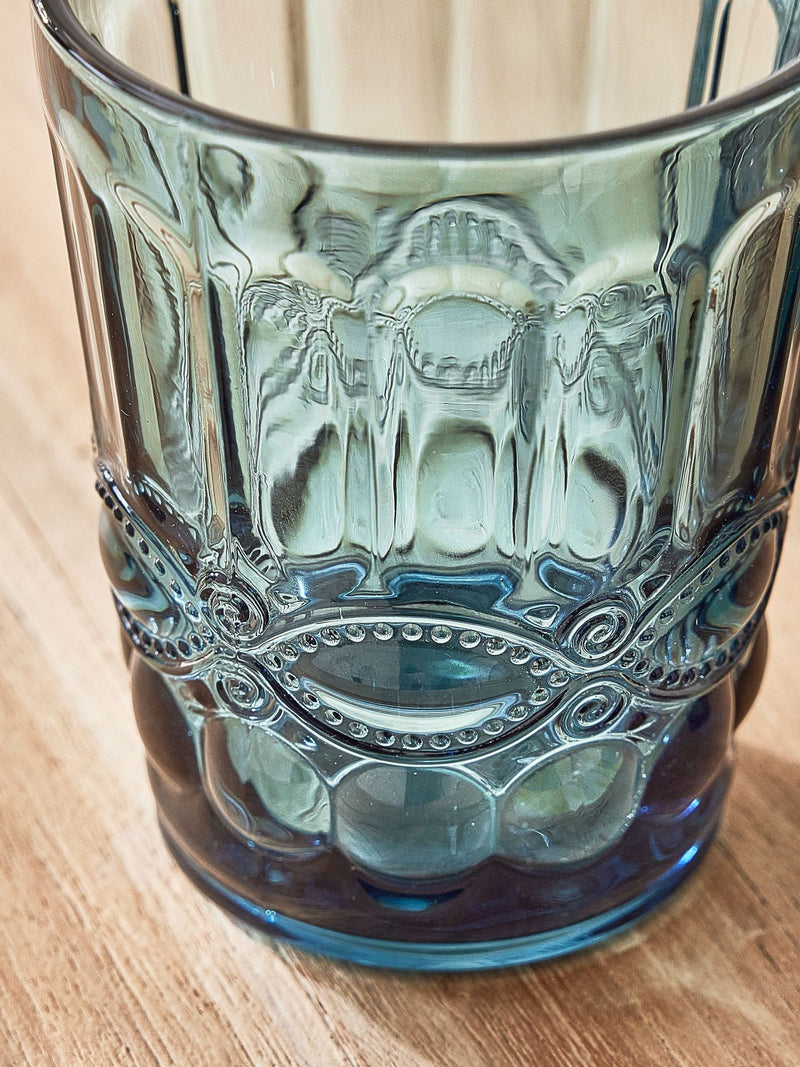 Dibor blue embossed tumbler glasses 4 Pack - British product