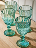 Dibor Aurielle embossed wine glasses blue set of 4 - British product