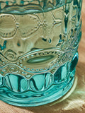 Dibor Blue Aurielle embossed tumbler glasses 4 pack - British product