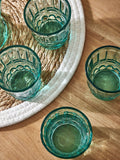 Dibor Blue Aurielle embossed tumbler glasses 4 pack - British product