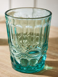 Dibor Blue Aurielle embossed tumbler glasses 4 pack - British product