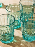 Dibor Blue Aurielle embossed tumbler glasses 4 pack - British product