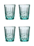 Dibor Blue Aurielle embossed tumbler glasses 4 pack - British product