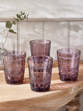 Dibor rosa Aurielle pregede tumblerglass 4-pakning, importert fra Storbritannia