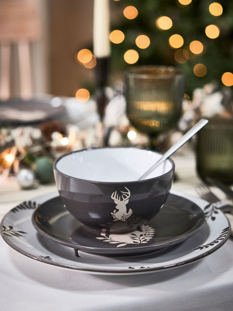 Dibor grey stag dinner set 12 piece (British brand)