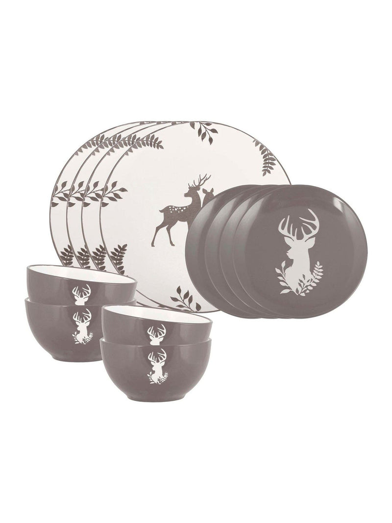 Dibor grey stag dinner set 12 piece (British brand)