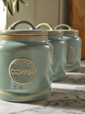 sage green storage jars set of 3 (British brand)