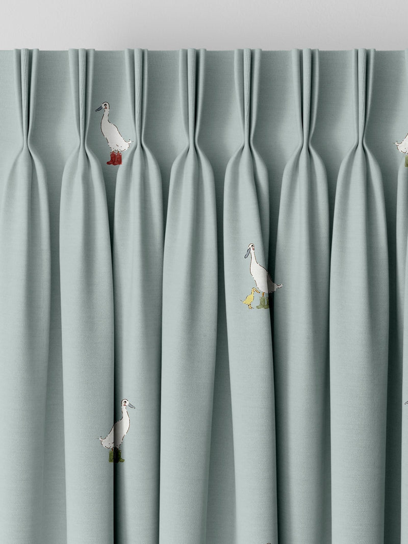 Sophie Allport Blue Running Ducks curtains - British product