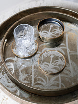 Next Libra Interiors Set of 4 Antique Gold Palm Tree Round Coasters- Buy online at McGrocer