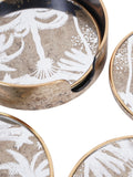 Libra Interiors antique gold palm tree coasters set of 4, UK version