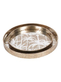 Libra Interiors antique gold palm tree trays set of 2, UK version