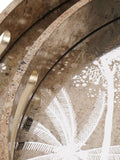 Libra Interiors antique gold palm tree trays set of 2, UK version