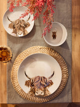 Hamish the Highland Cow Porcelain Dinner Set 12 Piece