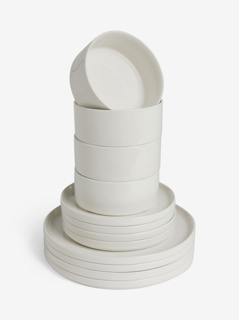 White Flynn dinner set 12 piece, imported from the UK