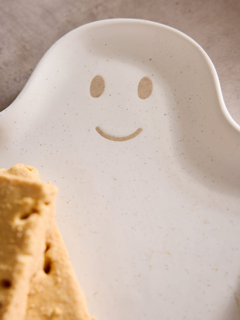 White Halloween ghost side plates set of 2, imported from the UK