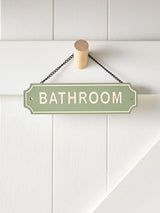 Next Green Sage Slogan Reversible Bathroom Door Sign 11.5cm x 11cm x 1cm- Buy online at McGrocer