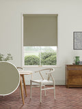 William Morris roller blind in stone grey, imported from the UK