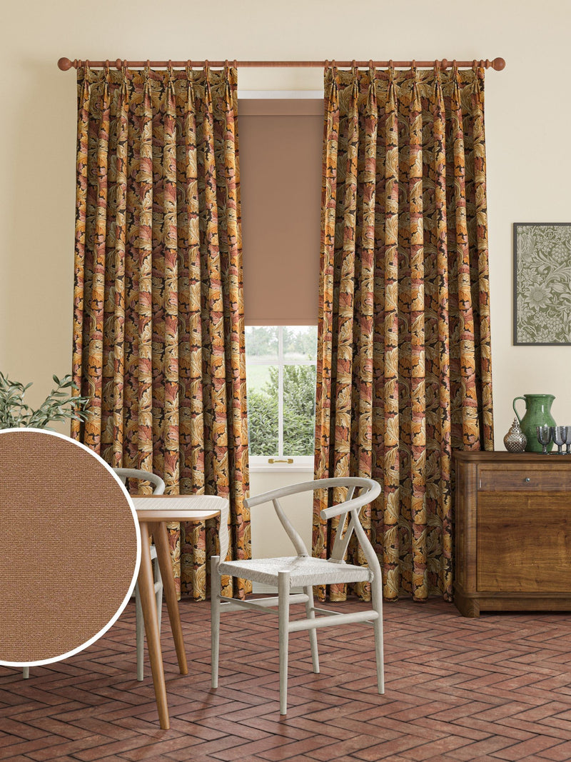 William Morris made to measure roller blind Acorn Brown - British product