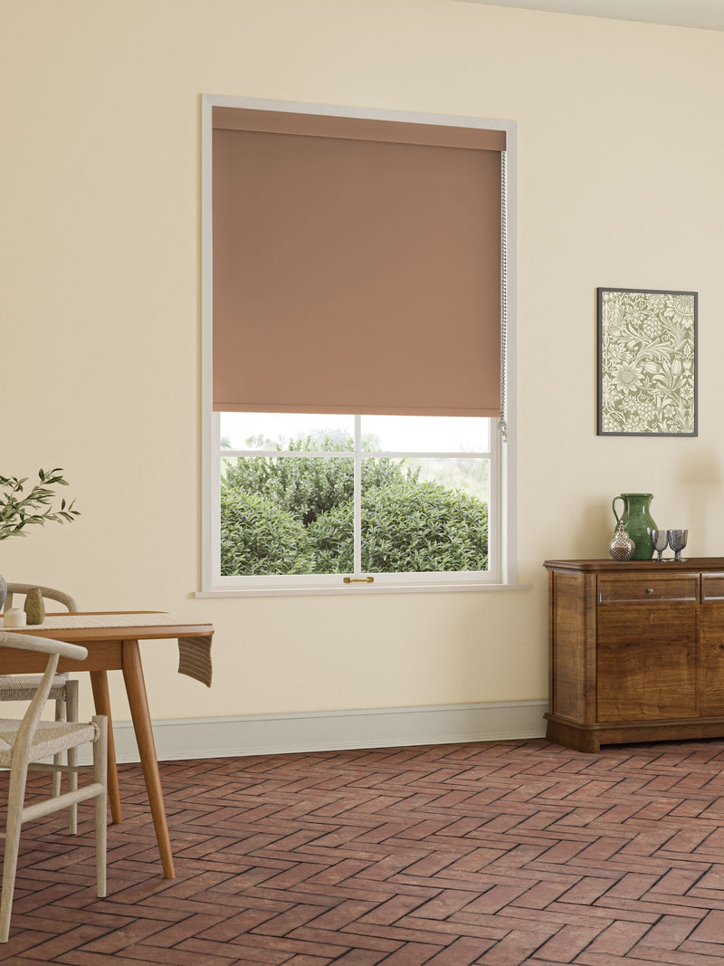 William Morris made to measure roller blind Acorn Brown - British product