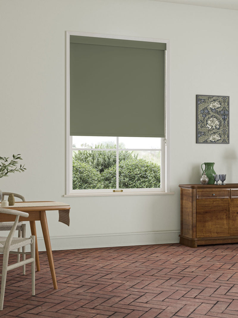William Morris At Home Moss Green Waltham roller blind, imported from the UK