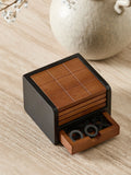 Natural Bronx noughts and crosses wooden coasters (British brand)