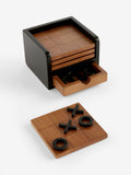 Natural Bronx noughts and crosses wooden coasters (British brand)