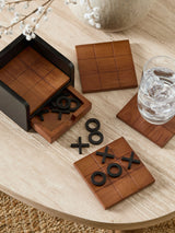 Next Set of 4 Natural Bronx Noughts and Crosses Game Coasters- Buy online at McGrocer