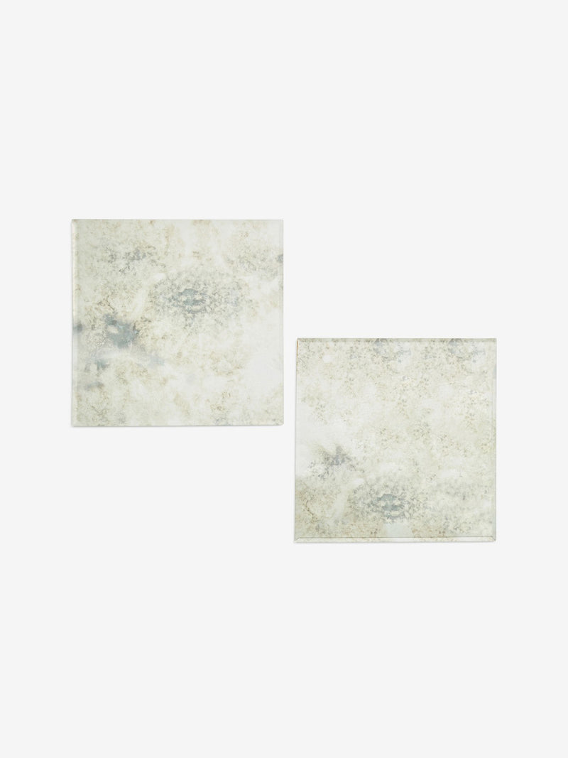 Silver Galaxy Glass Placemats Set of 2 29cm x 29cm (British brand)
