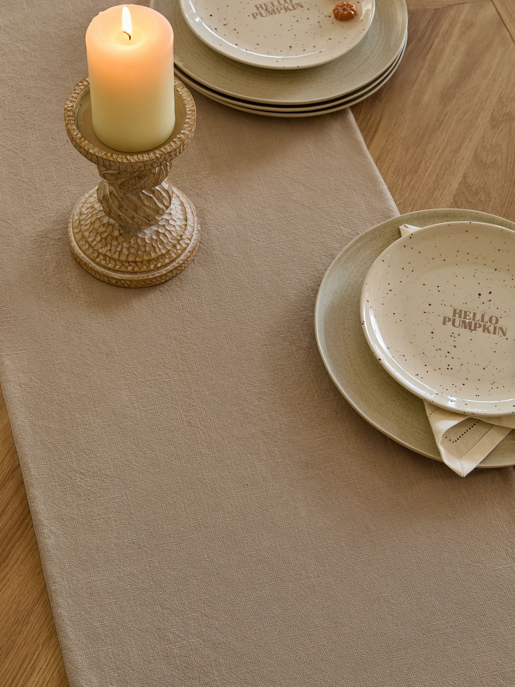 Natural Pumpkin Textured Kitchen Table Runner