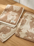 Natural Hamish patterned terry tea towels set of 3 - British product
