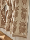 Natural Hamish patterned terry tea towels set of 3 - British product