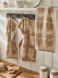 Natural Hamish patterned terry tea towels set of 3 - British product