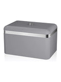 Swan Grey Retro Bread Bin 35cm width (British brand)