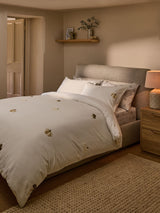 Next Natural Stripe Pumpkin Brushed Cotton Duvet Cover and Pillowcase Set- Buy online at McGrocer