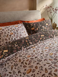 Natural black pumpkin reversible duvet cover and pillowcase set, imported from the UK