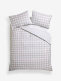 Natural Supersoft brushed cotton duvet cover and pillowcase set with tassel trim, imported from the UK