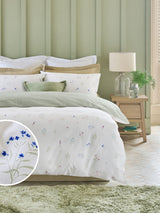 Green Sage Floral 100% Cotton Reversible Printed Duvet Cover and Pillowcase Set