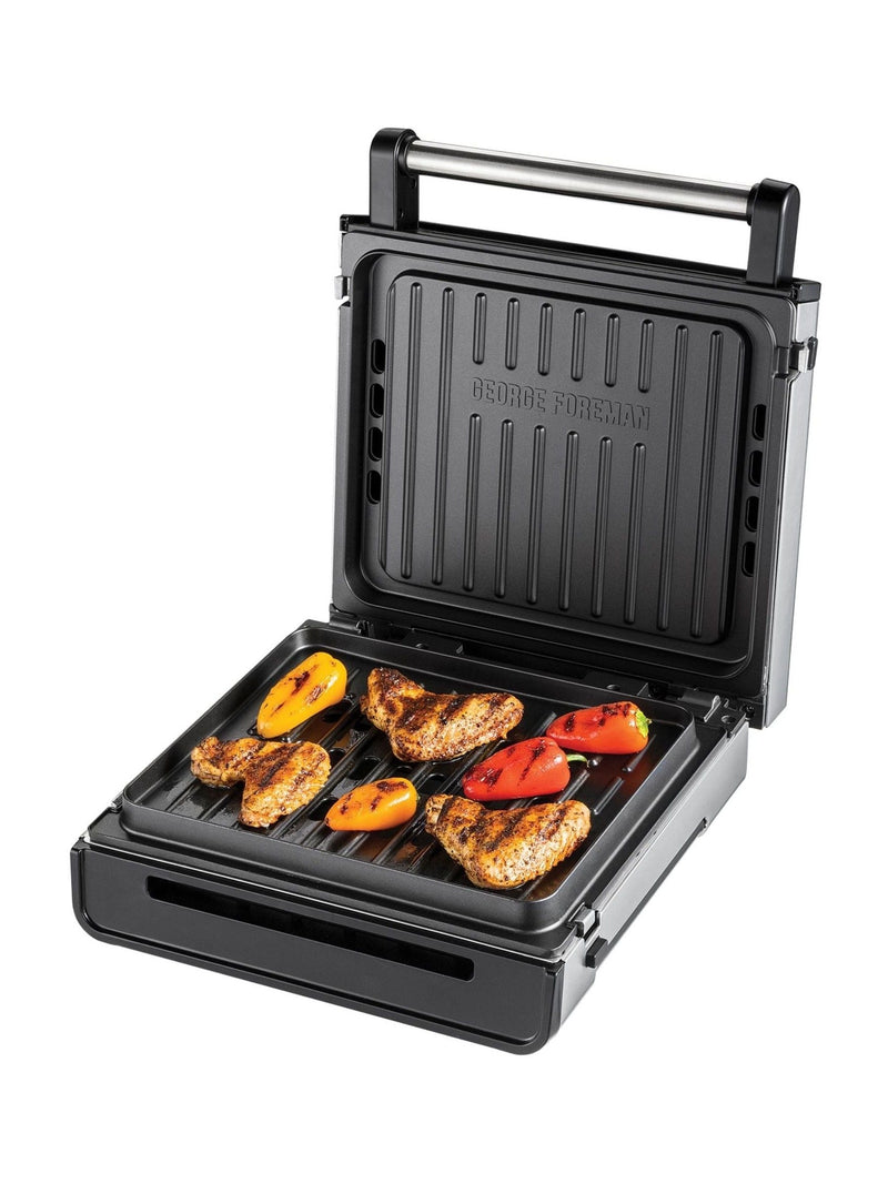 Russell Hobbs Silver George Foreman Smokeless Health Grill