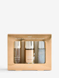 Travel body mist set of 3 with Vanilla Rush, Embrace, and Aura fragrances 75ml (British brand)