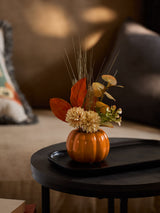 Next Orange Artificial Flower Arrangement in Ceramic Pumpkin Pot Seasonal Home Decor 28cm- Buy online at McGrocer