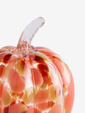 Glass pumpkin ornament with orange red confetti 13.5cm height, imported from the UK
